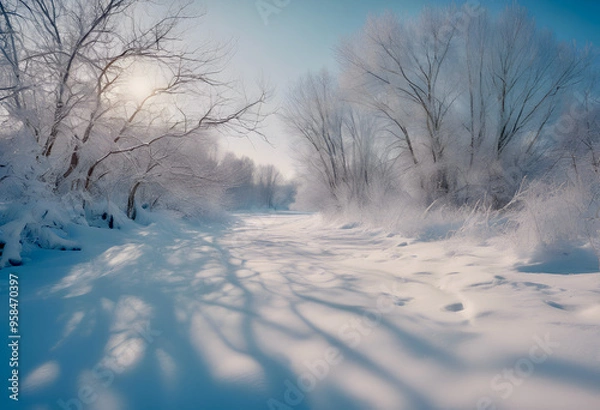 Obraz snow covered trees