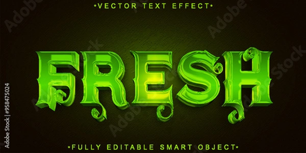 Fototapeta Green Natural Fresh Vector Fully Editable Smart Object Text Effect