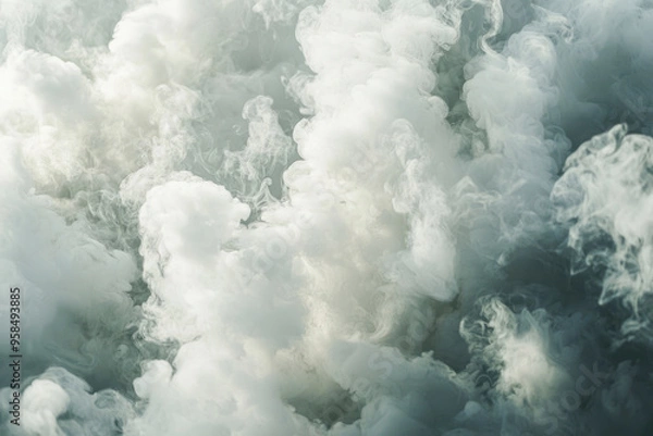 Fototapeta Includes close-up shots of abstract white steam or smoke rising upwards.