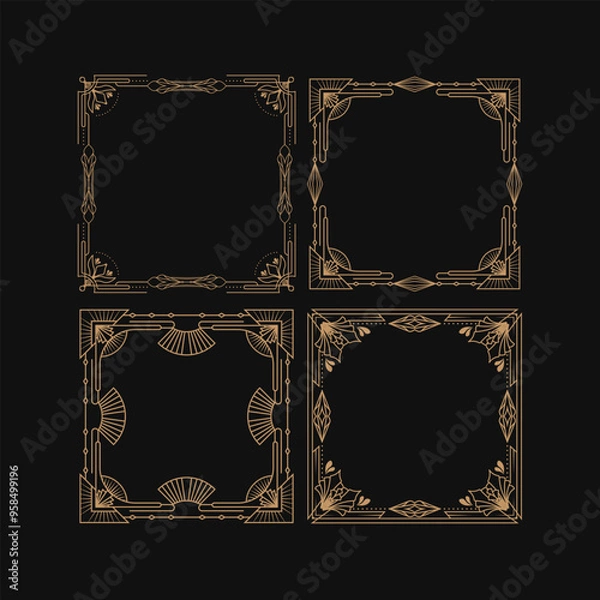 Obraz Art Deco Square Frame Illustration