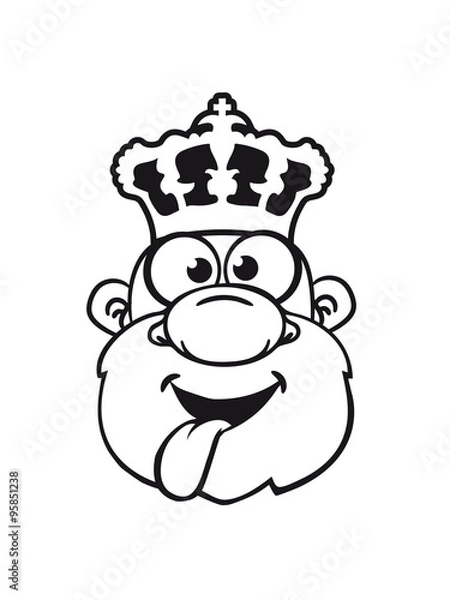 Obraz King funny comic happy naughty face