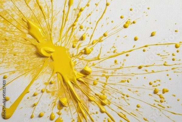 Obraz Vibrant Yellow Paint Splatter Artistic Canvas Background