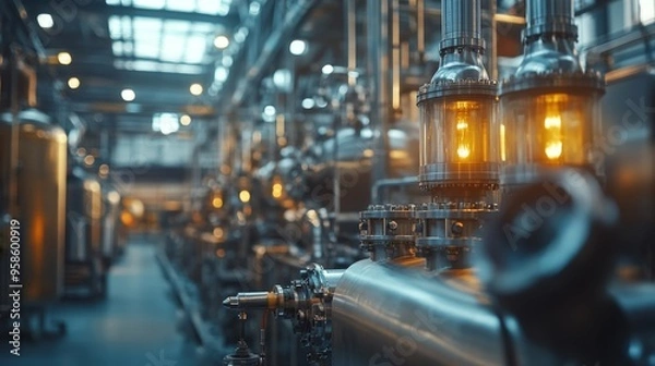 Obraz Industrial Pipeline Close-up.