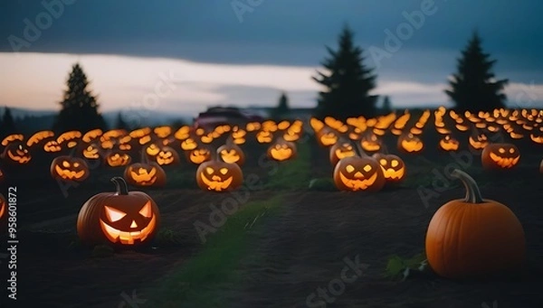 Fototapeta pumpkin patch sidney british columbia canada