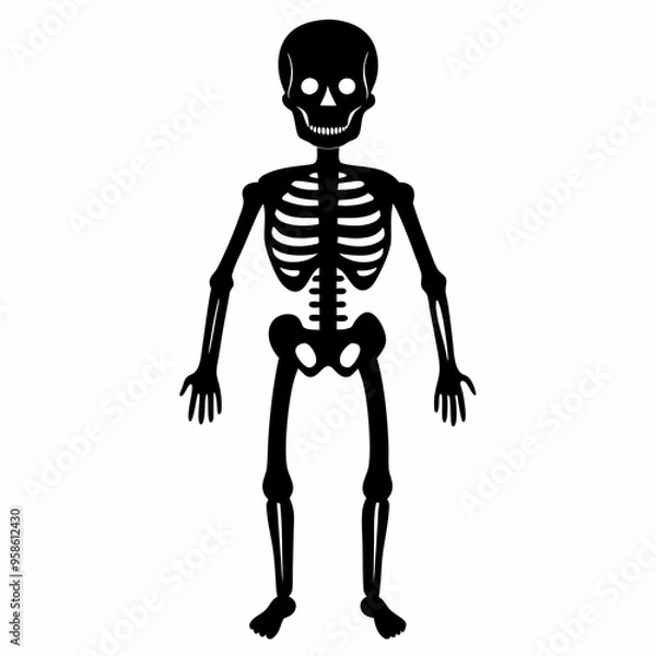 Fototapeta human skeleton isolated on black