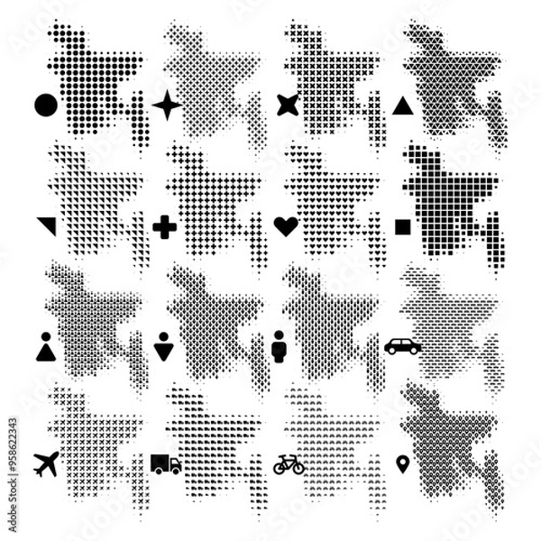 Fototapeta Bangladesh map different shapes