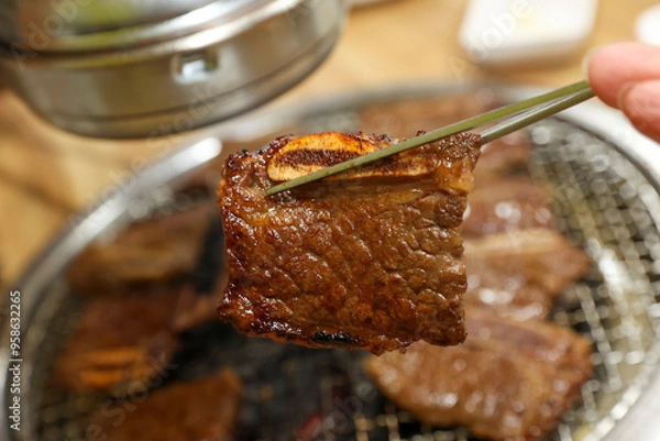 Obraz Korean bbq. LA marinated beef ribs