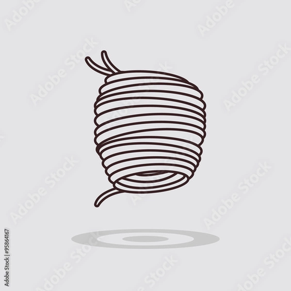 Fototapeta Simple flat spaghetti icon