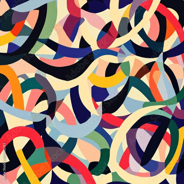 Fototapeta Abstract pattern with interlocking shapes.