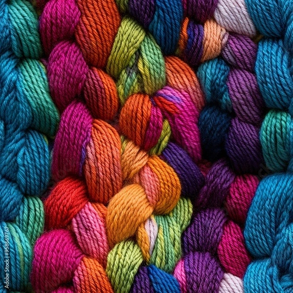 Obraz Seamless texture with yarn for knitting. Background, scrapbooking, textures.