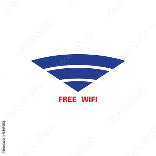 Fototapeta Signal element vector icon blue color. for free internet templates