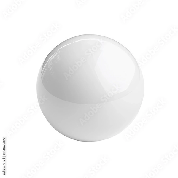 Fototapeta White Plastic sphere transparent background