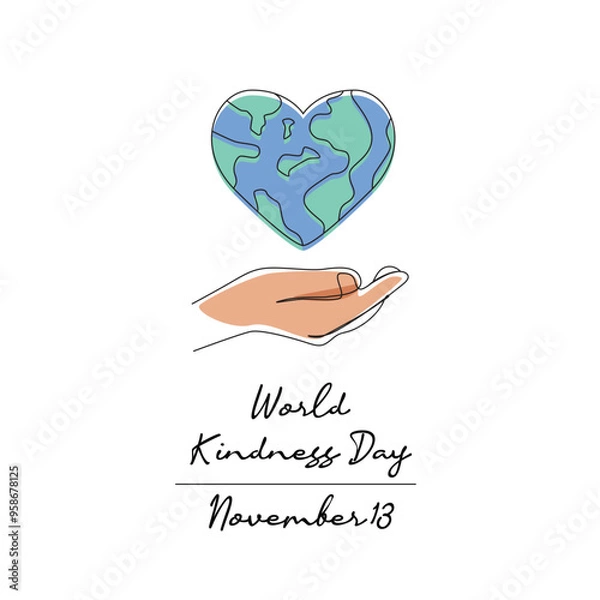 Fototapeta line art of World Kindness Day good for World Kindness Day celebrate. line art.