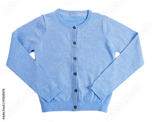 Obraz Blue short jacket isolated on white background