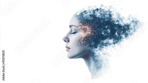 Fototapeta Futuristic Transparent Dysthymia Visualization in Analogous Color Scheme