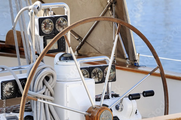 Obraz Timone e strumentazione di barca a vela