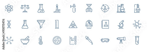 Obraz science icon set Line art 