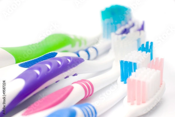 Obraz five toothbrushes multicolored