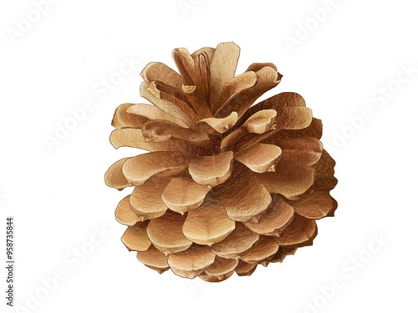 Fototapeta Pinecone drawn vector