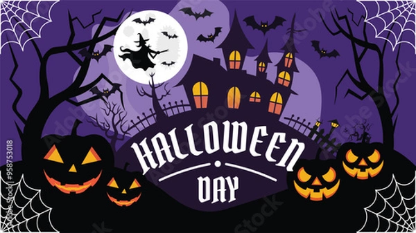 Fototapeta Happy Halloween day design templet pumpkin 