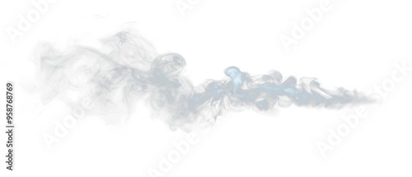 Fototapeta Ethereal smoke wisps drift gracefully isolate on transparent backdrop, visual effect, cutout, png, horizontal