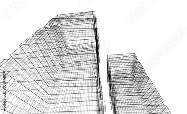 Fototapeta abstract architecture design 3d illustration