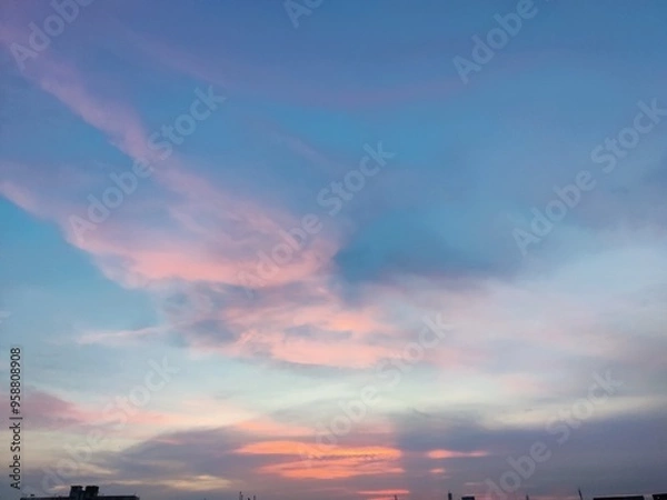 Obraz sunset over the river