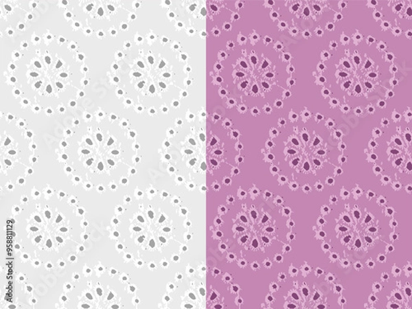 Fototapeta SELF EMBROIDERED TEXTURE DESIGN FABRIC HAKOBA FABRIC SCHIFFLI FABRIC IN VECTOR FILES