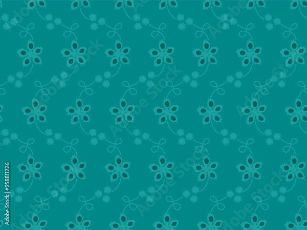 Fototapeta SELF EMBROIDERED TEXTURE DESIGN FABRIC HAKOBA FABRIC SCHIFFLI FABRIC IN VECTOR FILES