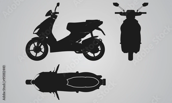 Obraz Front, top and side scooter projection
