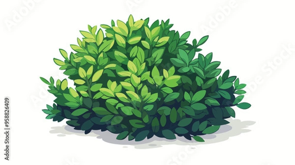 Obraz Isometric Green Bush Icon with Trimmed Garden Bush