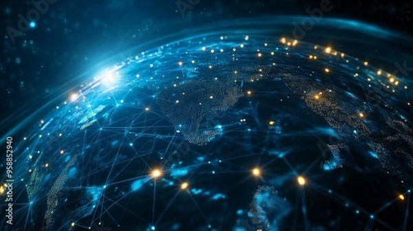 Fototapeta Global Network Connections.
