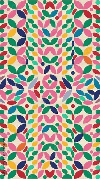 Fototapeta hires Abstract colorful seamless pattern with different designs and types  
