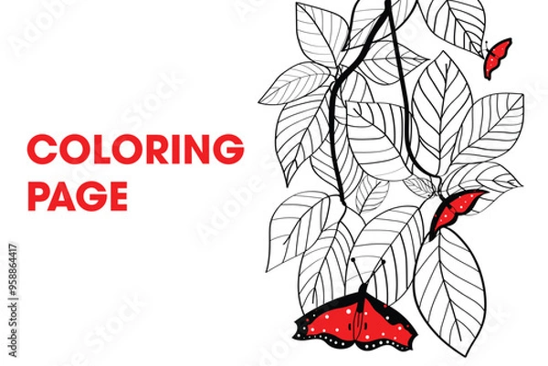 Obraz Leaf coloring page.