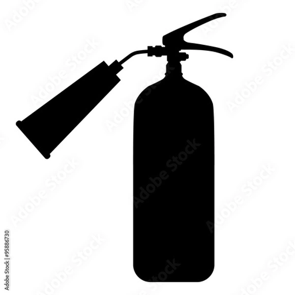 Obraz black silhouette image of a fire extinguisher on a white background