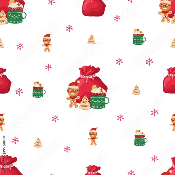 Fototapeta Present seamless pattern background.
