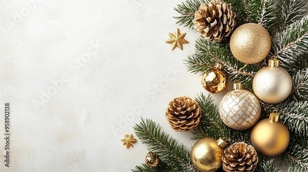 Fototapeta Fondo de felicitación de navidad con espacio para texto. 