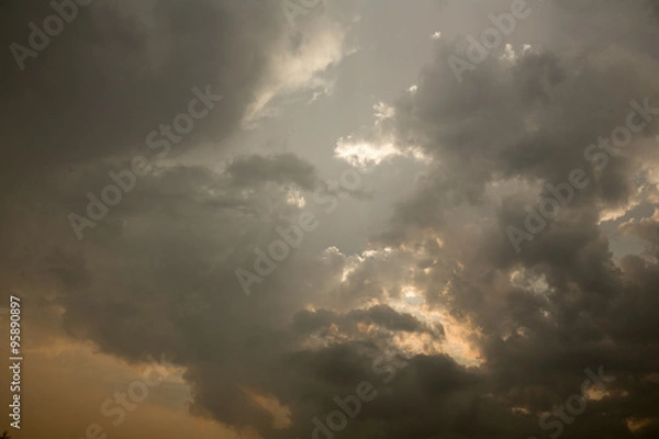 Fototapeta Dark storm clouds background