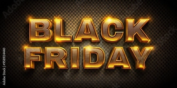 Obraz black Friday 3d editable text effect beautiful texture with background Generated  AI