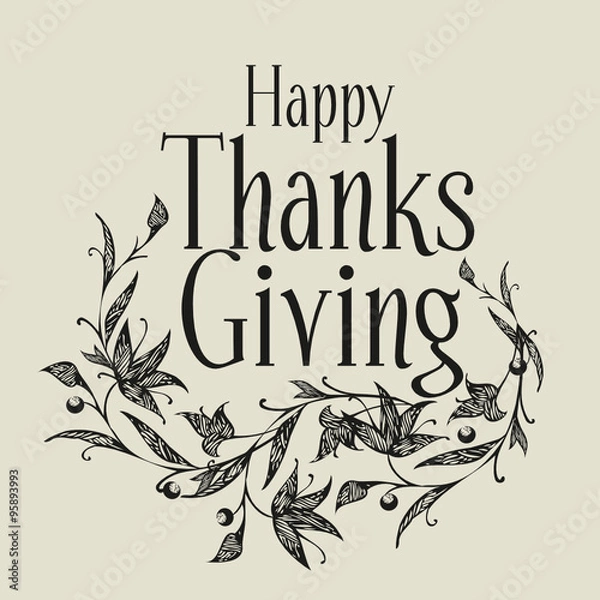 Obraz Happy Thanks Giving. Vector image.