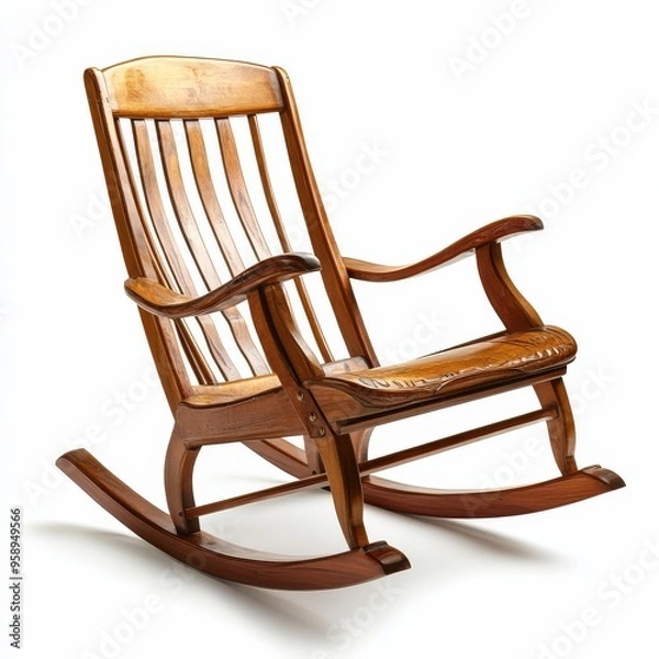 Fototapeta The rocking chair is perfect for unwinding with a book or enjoying a peaceful moment