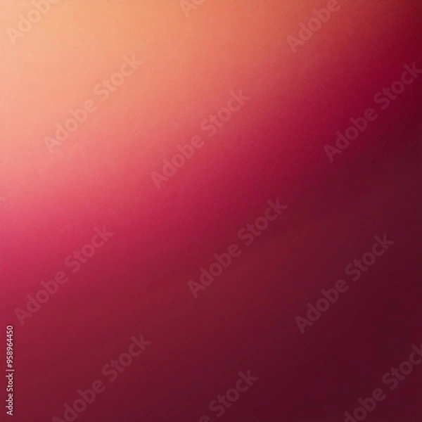 Fototapeta Grainy Gradient Background Moving from Deep Burgundy to Soft Peach