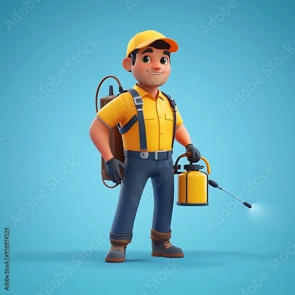 Obraz Pest controller 3d icon on plain background