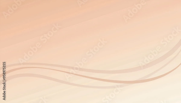 Obraz A minimalist and simple wallpaper with soft colors, simplicity and elegance with minimalistic wave lines and calming colors. Perfect for creating a soothing and comfortable atmosphere	