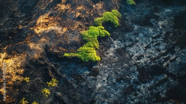 Fototapeta Devastating Wildfire Engulfs Maui, Hawaii: Scene of Destruction and Damage