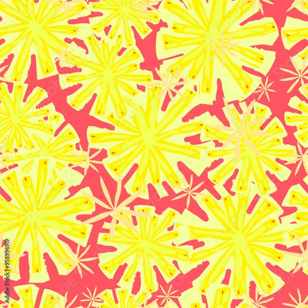 Obraz Creative citrus collage. Seamless pattern. A fashionable design template.