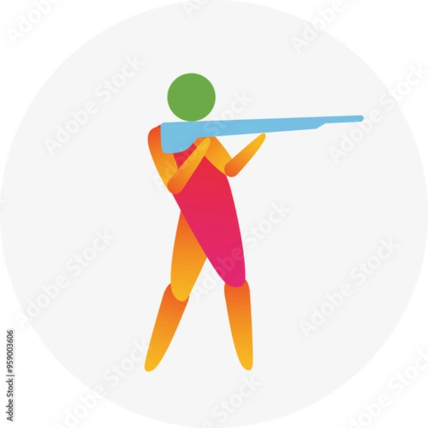 Obraz Shooting competition icon. Colorful sport sign. 