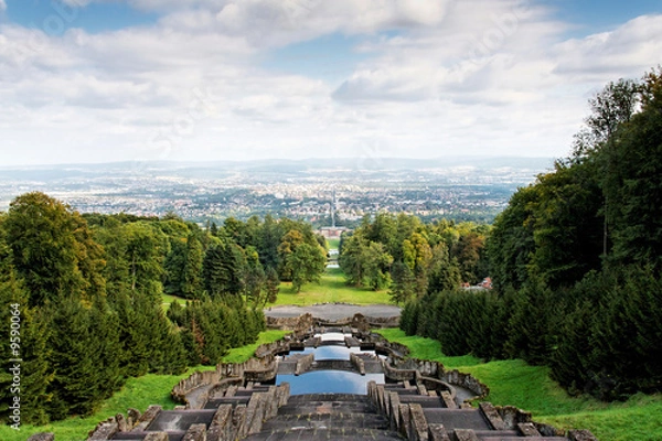 Fototapeta Widok z kaskad w Bergpark Wilhelmshöhe