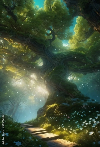 Obraz magical tree illutration