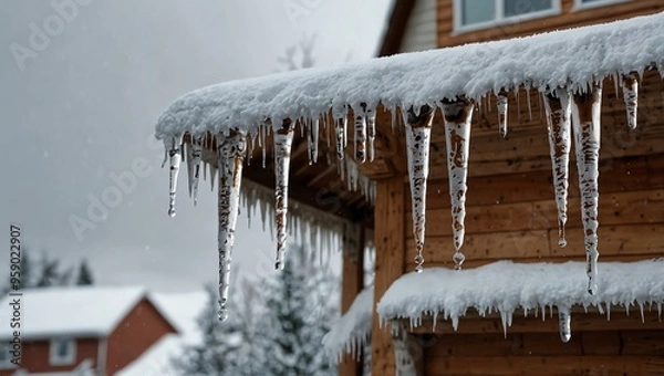Obraz icicles on a roof